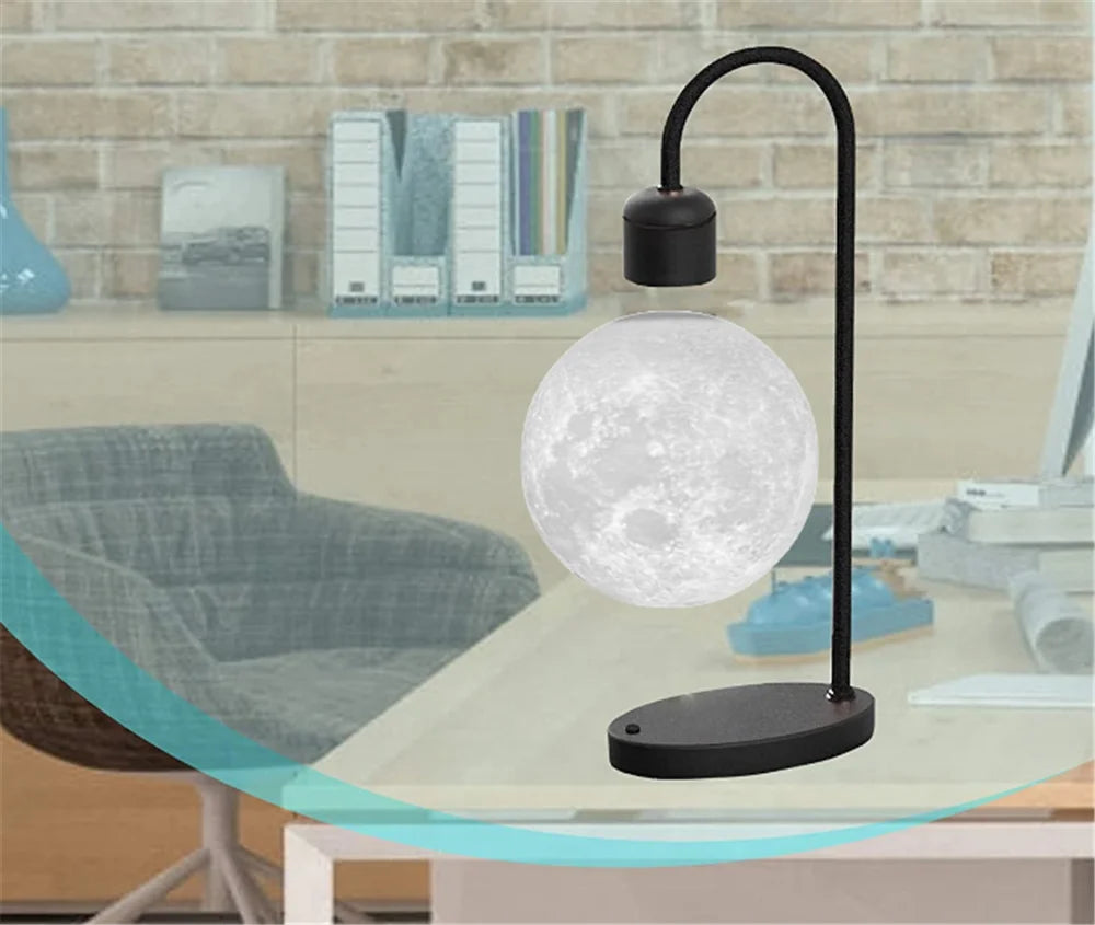 Floating Moon Lamp Levitates Light Magnetic Levitating Flotation Bulb Led Globe Levitation Balance Switch Desk Table 3d Night