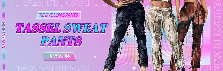 Tassel Patchwork Striped Print Jogger Pant Women Rave Festival Clothing 2023 Summer Casual High Waist Bodycon Active Sweat Pants