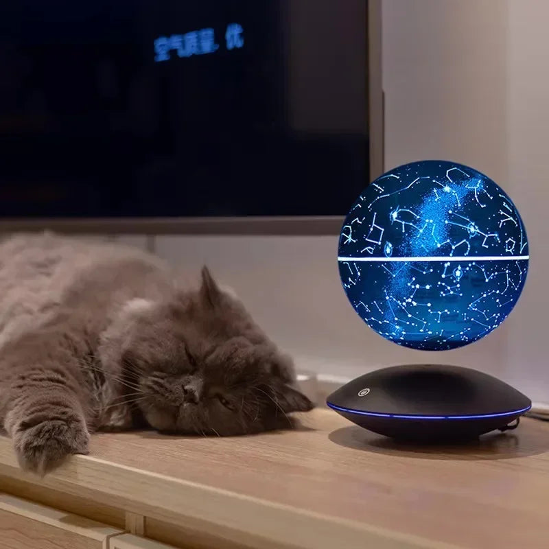 LED Floating Moonlight Lamp Novelty Automatic Spinning Globe Magnetic Levitation Decoration Modern Home Accessories Automatic