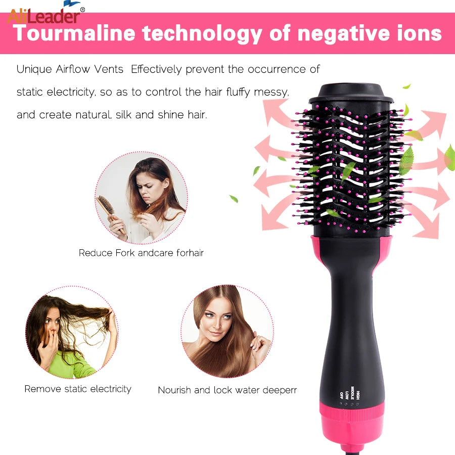 Hair Dryer Brushes For Women Blow Drying Travel Hair Dryer Straightener Curler Massager One Step Volumizer Hot-Air Hair Brushes