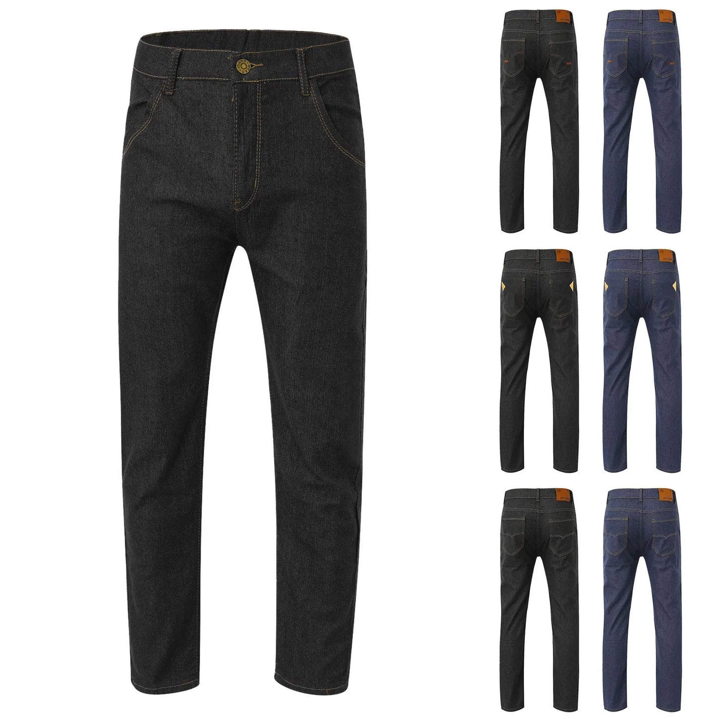 Mens Fashion Slim Straight Mens Pants Stretch Plus Classic Man Straight Denim Wide-leg Pants Big boy Jeans for Men Streetwear