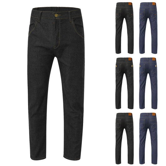 Mens Fashion Slim Straight Mens Pants Stretch Plus Classic Man Straight Denim Wide-leg Pants Big boy Jeans for Men Streetwear