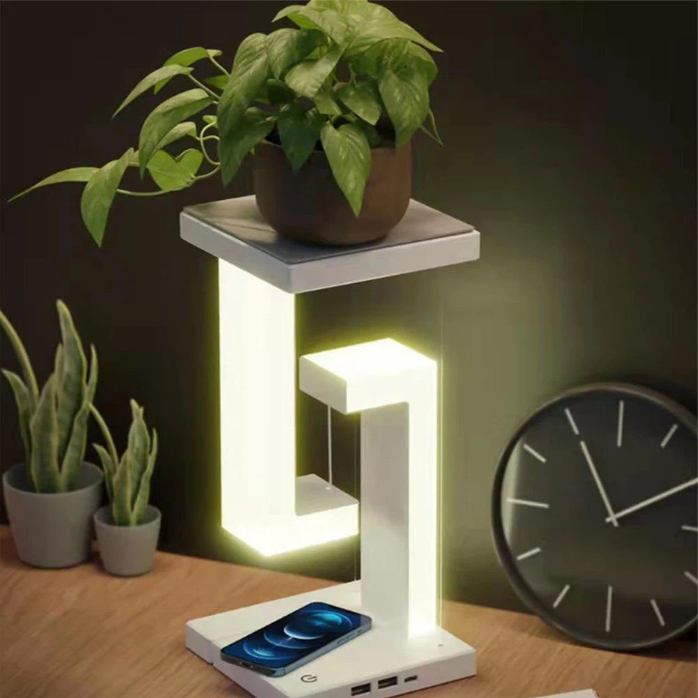 New Arrival Rechargeable Table Lamp Bedroom Decoration Creative Levitating Wireless Charging Study Desk Lamp Eye Protection