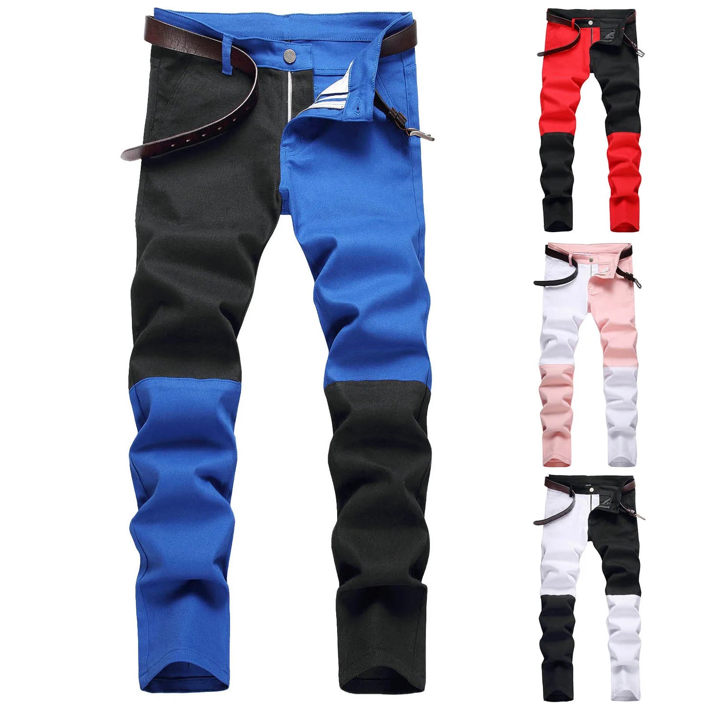 Men's Fashion Casual Multi Pocket Button Straight Zipper Slim Fit Jeans 12 Gift