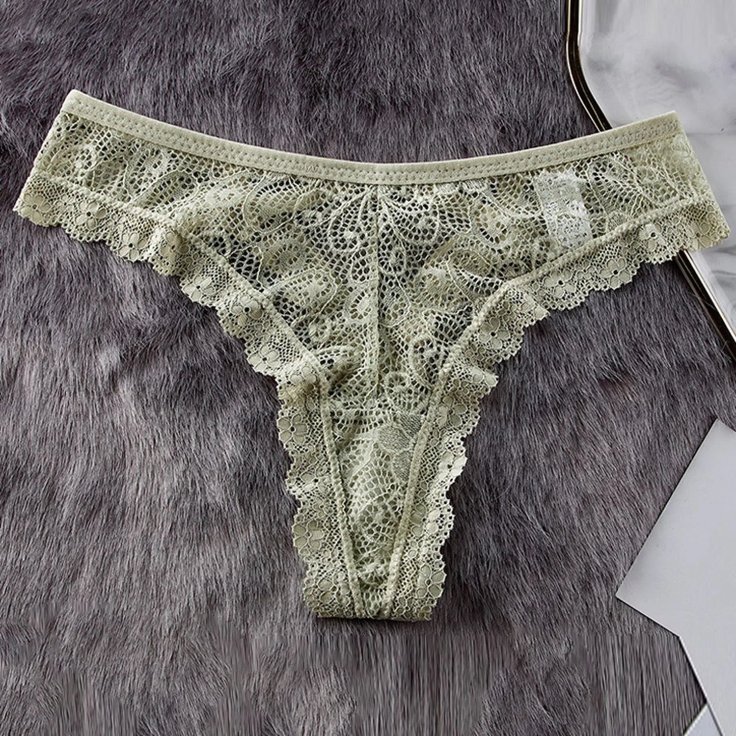 Bra Underwear Set Cotton Women's Sexy Lace Panties Women's Low Waist Fashionable Breathable Crotch Postpartum Mesh Underwear