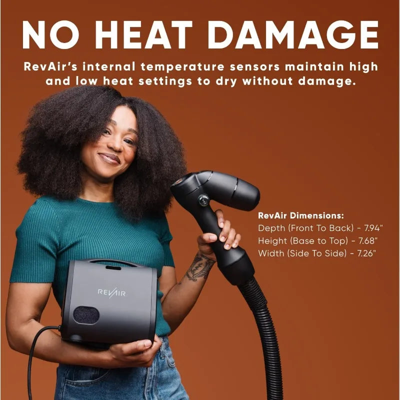 RevAir Reverse-Air Hair Dryer - Innovative Quick-Drying Hair Dryer for Curly, Wavy & Straight Hair