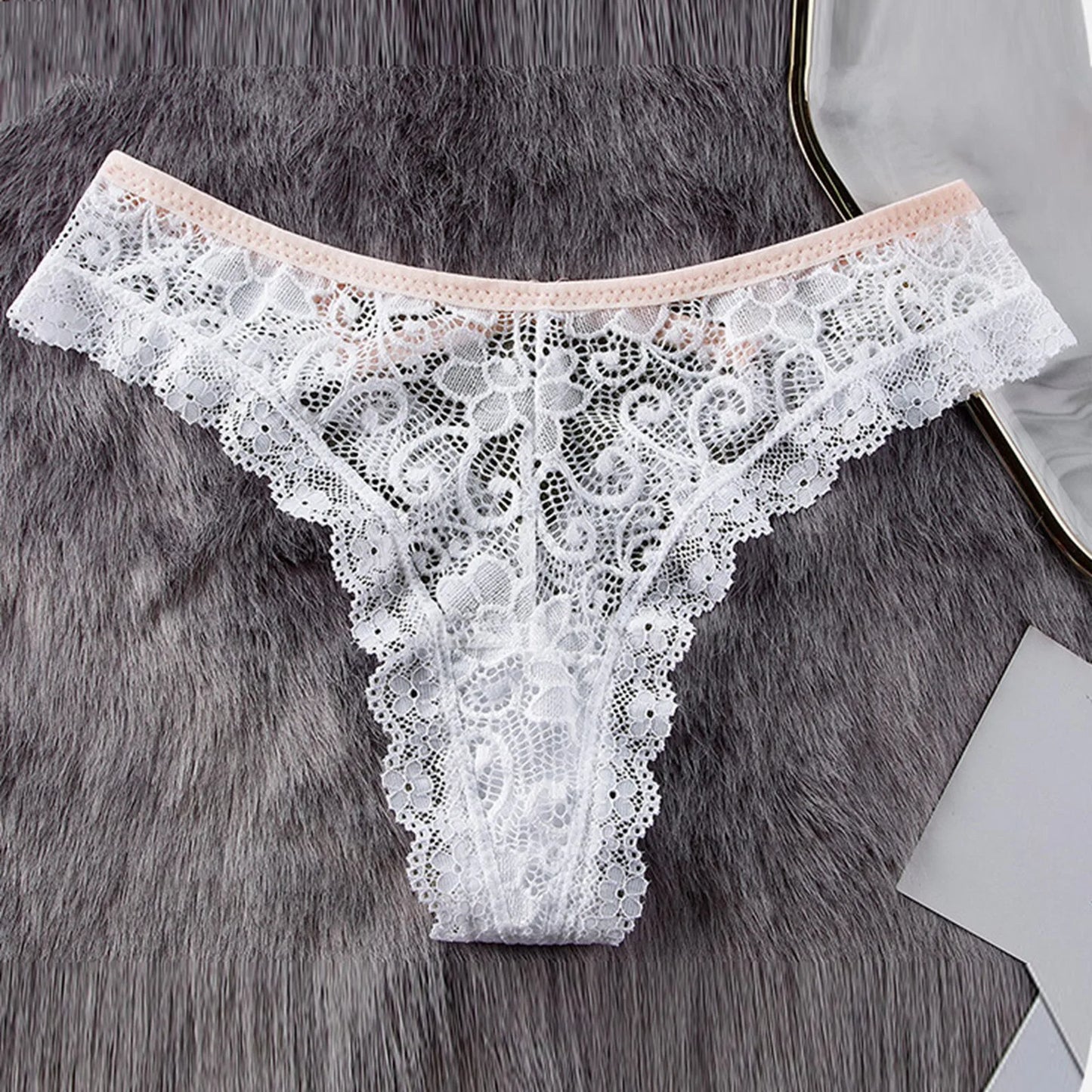 Bra Underwear Set Cotton Women's Sexy Lace Panties Women's Low Waist Fashionable Breathable Crotch Postpartum Mesh Underwear