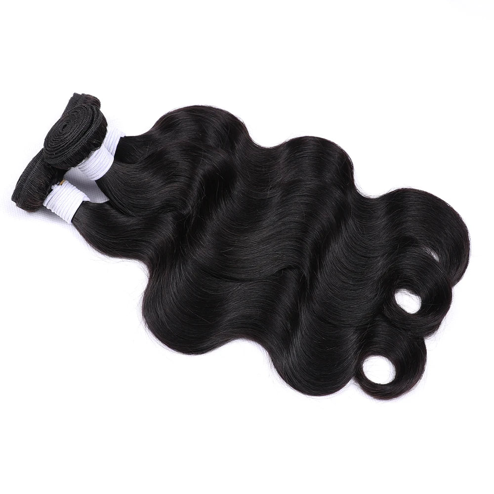 Body Wave Human Hair Bundles Brazilian Hair Weave Bundles 1/3/4 Bundle Deals Human Hair Extensions Natural & Jet Black