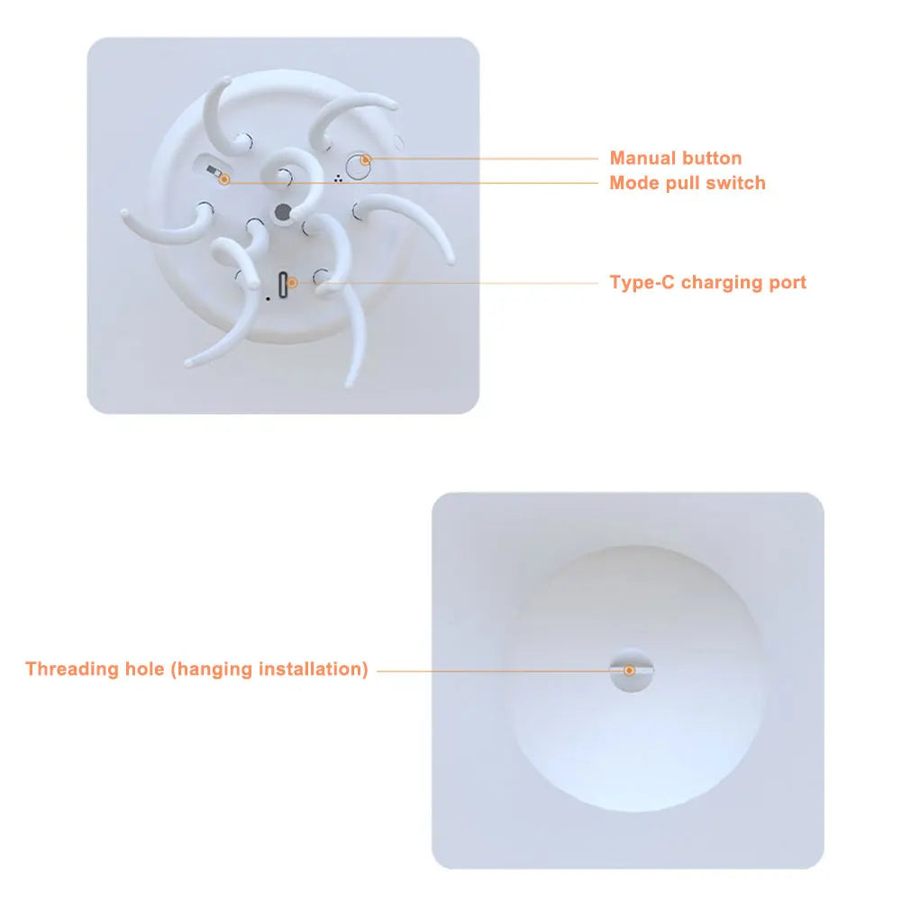 The jellyfish Atmosphere Light With Warm Light And Full -color Gradient Jellyfish Two modes 9 Can Automatically Rotate Tentacles