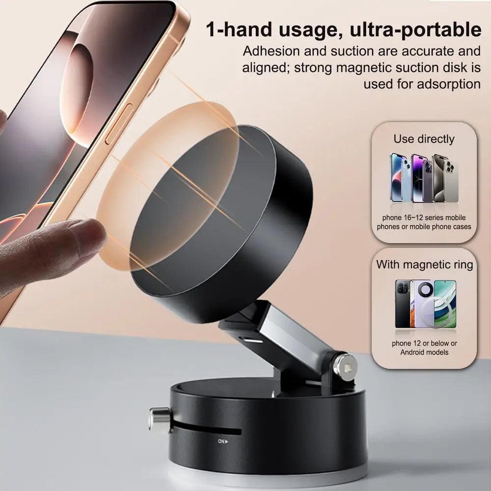 Vacuum Magnetic Suction Cup Folding Swivel Phone Stand 360 Degree Rotation Phone Holder For Iphone Car cell Phone Bracket