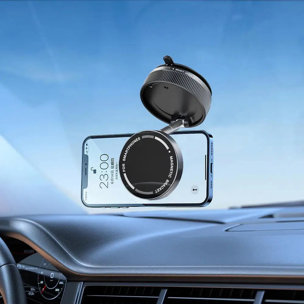 Aluminum alloy Folding Magnetic Car Compact Phone Holder 360 degree Adjustable Magnetic Car Mount for iPhone 16 15 14 Pro Max