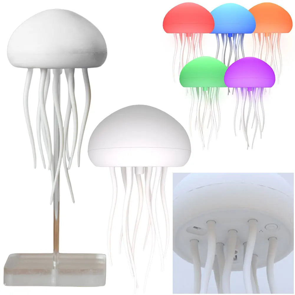 Cartoon Jellyfish Night Light RGB Gradient Cute Jellyfish Bedside Lamp Voice Control Type-C Charging LED Night Lamp