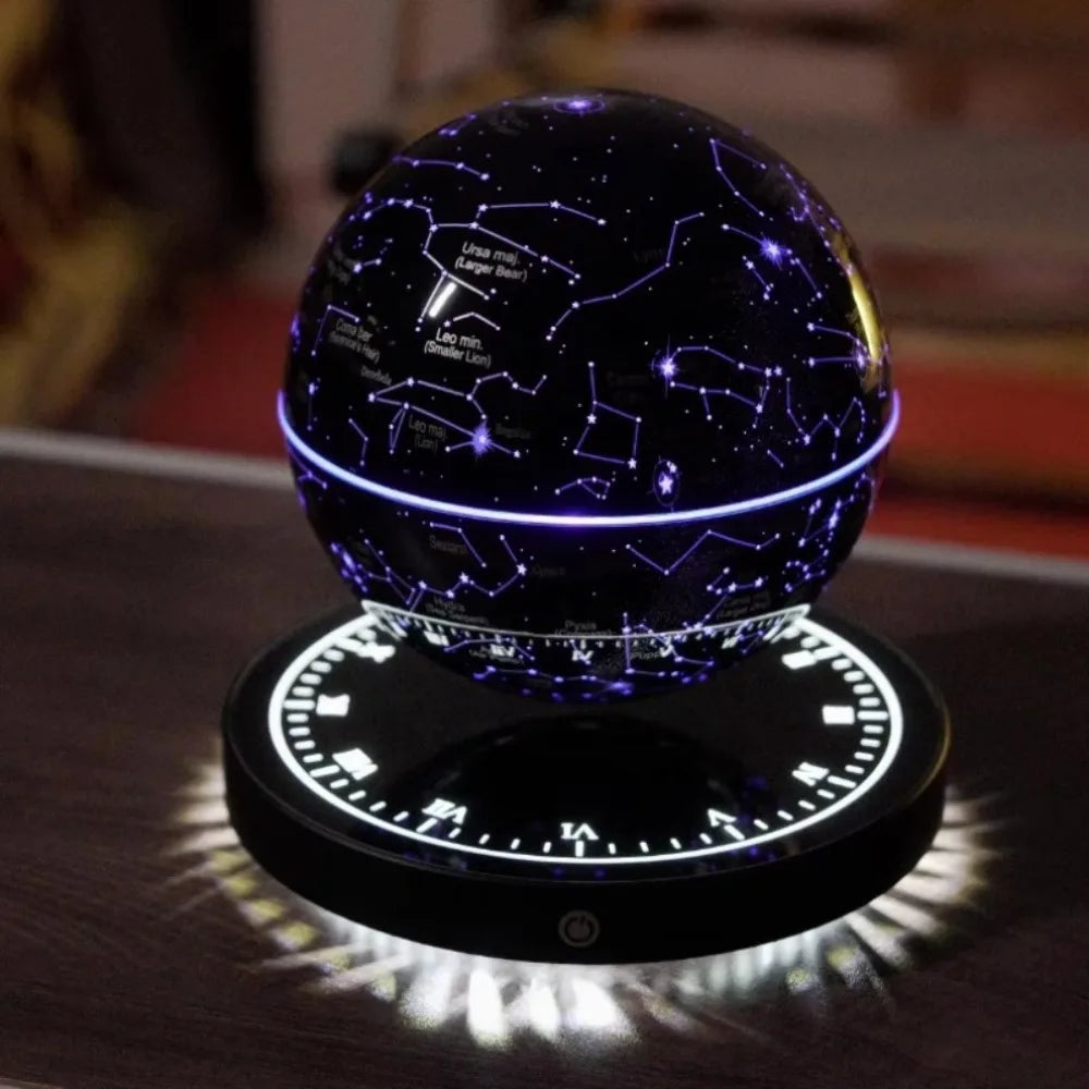 LED Floating Moonlight Lamp Novelty Automatic Spinning Globe Magnetic Levitation Decoration Modern Home Accessories Automatic