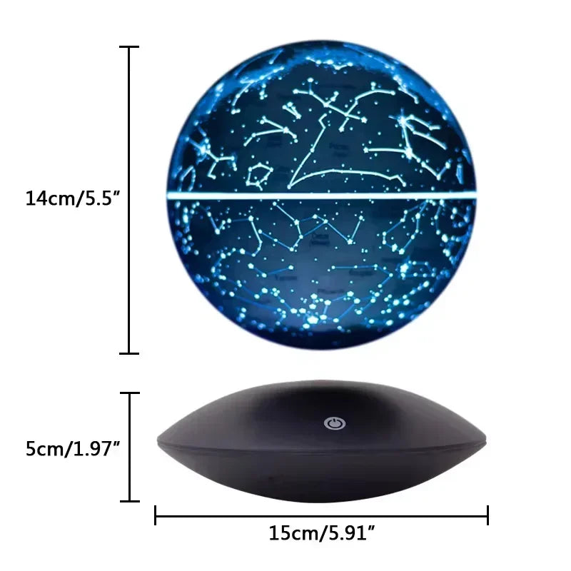 LED Floating Moonlight Lamp Novelty Automatic Spinning Globe Magnetic Levitation Decoration Modern Home Accessories Automatic