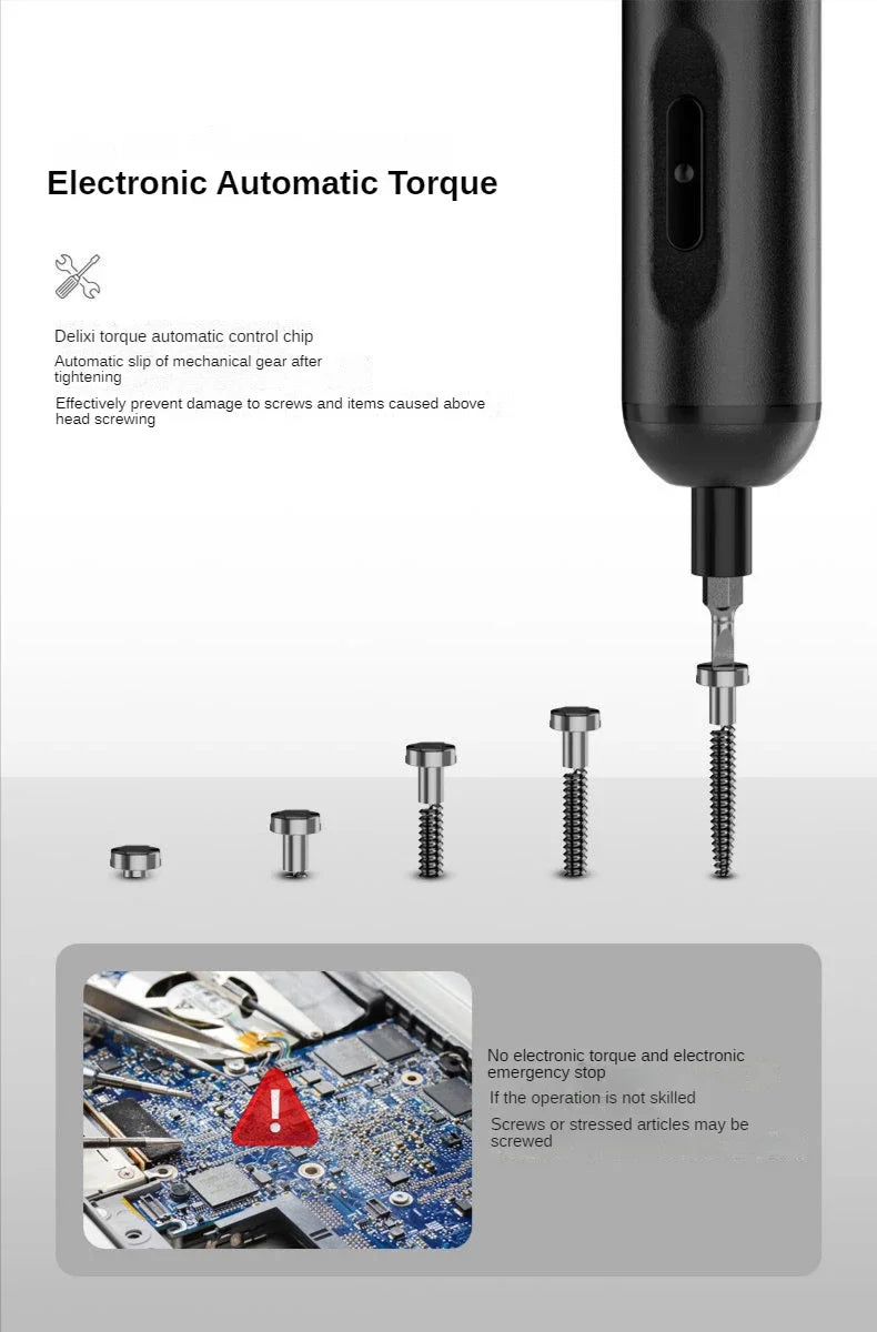 Xiaomi DELIXI Electric Screwdriver Cordless Rechargeable Screw Driver Set Power Multi-function Disassembly Torque Repair Tools