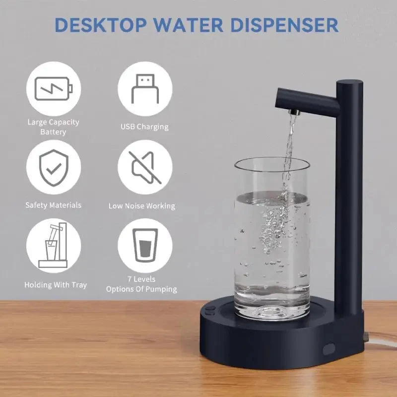 Desktop Water Bottle Dispenser 7 Levels Automatic Smart Electric 5 Gallon Water Dispensers Universal Drinkware USB Charging