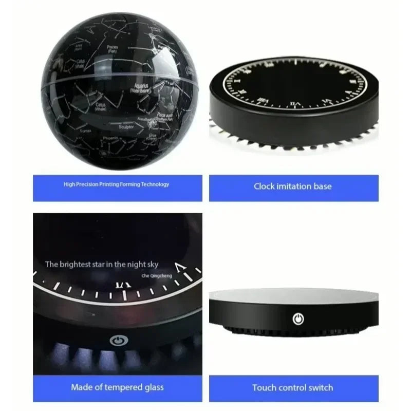 LED Floating Moonlight Lamp Novelty Automatic Spinning Globe Magnetic Levitation Decoration Modern Home Accessories Automatic