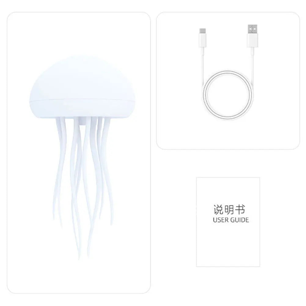 The jellyfish Atmosphere Light With Warm Light And Full -color Gradient Jellyfish Two modes 9 Can Automatically Rotate Tentacles