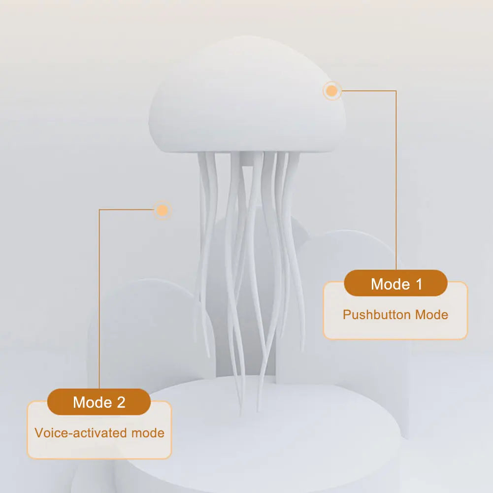 The jellyfish Atmosphere Light With Warm Light And Full -color Gradient Jellyfish Two modes 9 Can Automatically Rotate Tentacles