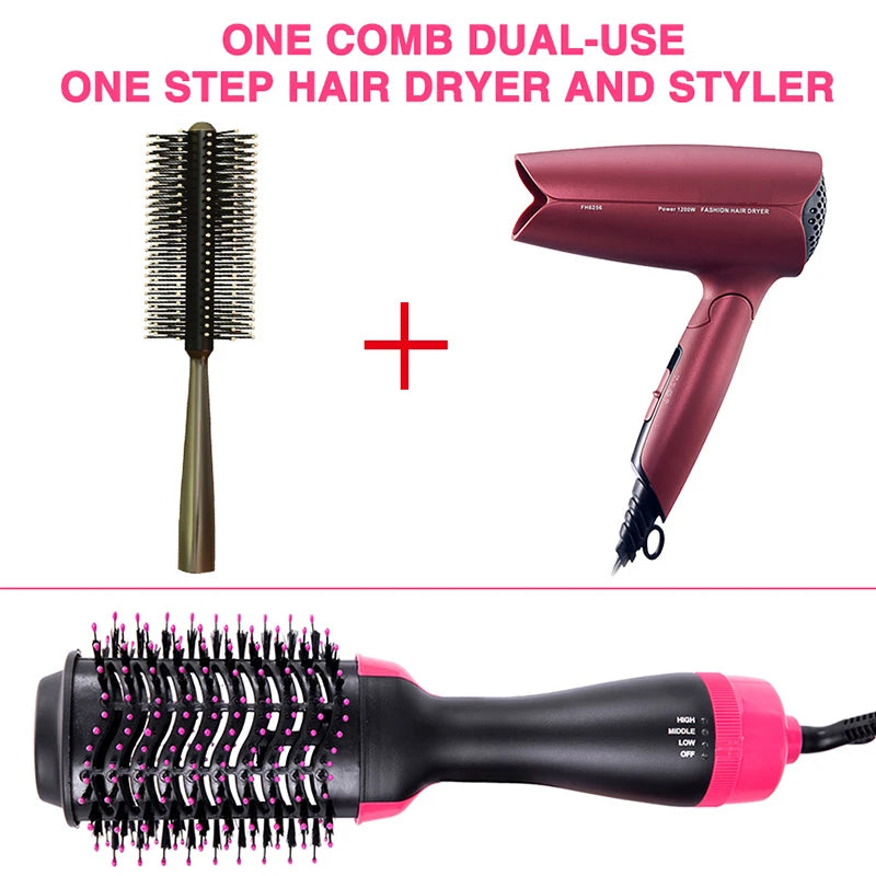 Hair Dryer Brushes For Women Blow Drying Travel Hair Dryer Straightener Curler Massager One Step Volumizer Hot-Air Hair Brushes