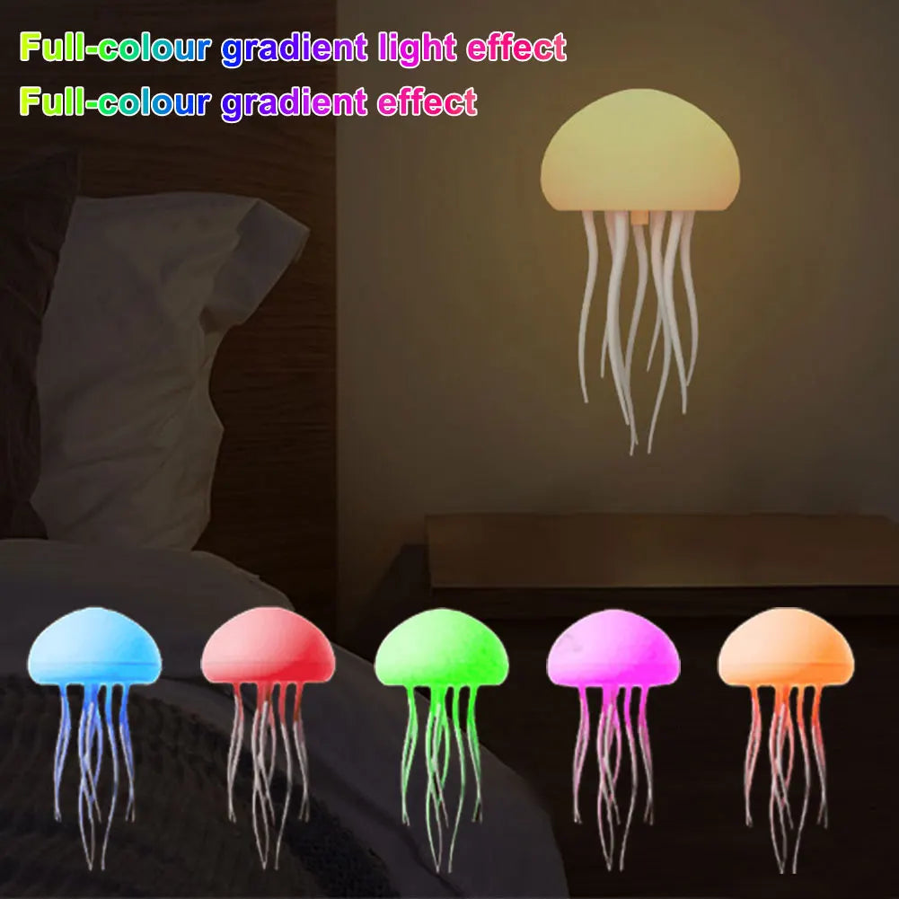 The jellyfish Atmosphere Light With Warm Light And Full -color Gradient Jellyfish Two modes 9 Can Automatically Rotate Tentacles