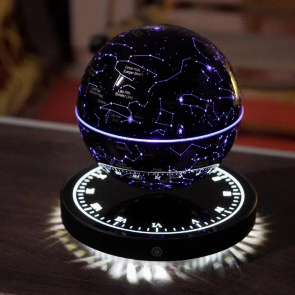 LED Floating Moonlight Lamp Novelty Automatic Spinning Globe Magnetic Levitation Decoration Modern Home Accessories Automatic