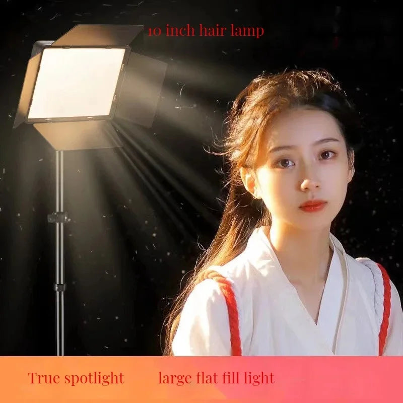 LED Video Light 10inch Photo Studio 220V Full Screen Fill Lamp Light Panel Photography Lighting Remote Working With Tripod Stand