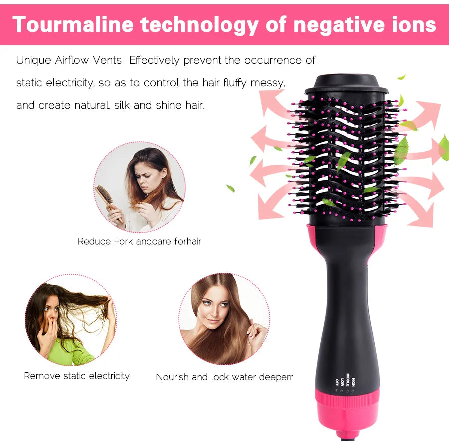 Hair Dryer Brushes For Women Blow Drying Travel Hair Dryer Straightener Curler Massager One Step Volumizer Hot-Air Hair Brushes