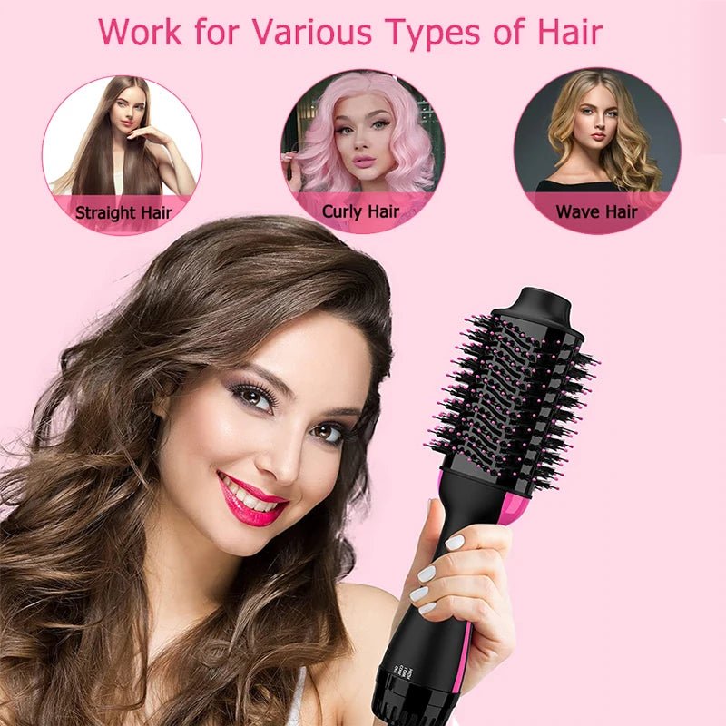 Hair Dryer Brushes For Women Blow Drying Travel Hair Dryer Straightener Curler Massager One Step Volumizer Hot-Air Hair Brushes