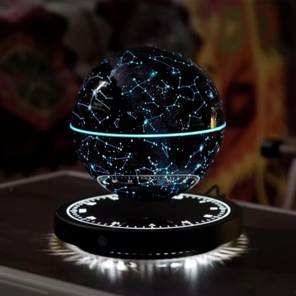 LED Floating Moonlight Lamp Novelty Automatic Spinning Globe Magnetic Levitation Decoration Modern Home Accessories Automatic