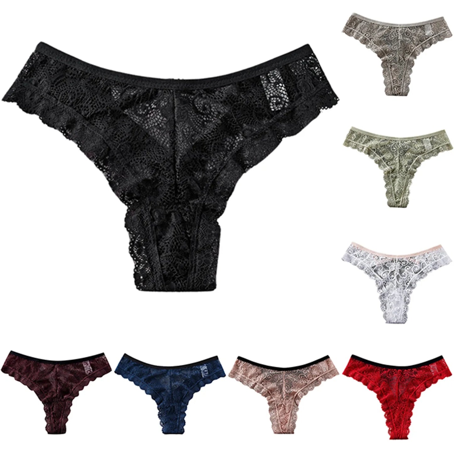 Bra Underwear Set Cotton Women's Sexy Lace Panties Women's Low Waist Fashionable Breathable Crotch Postpartum Mesh Underwear