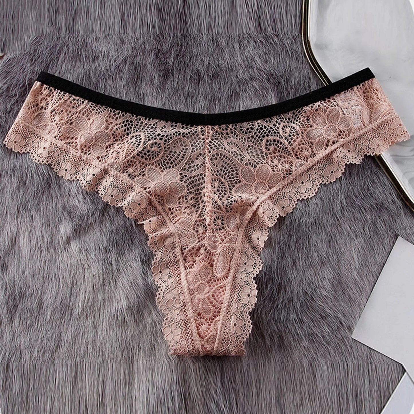 Bra Underwear Set Cotton Women's Sexy Lace Panties Women's Low Waist Fashionable Breathable Crotch Postpartum Mesh Underwear