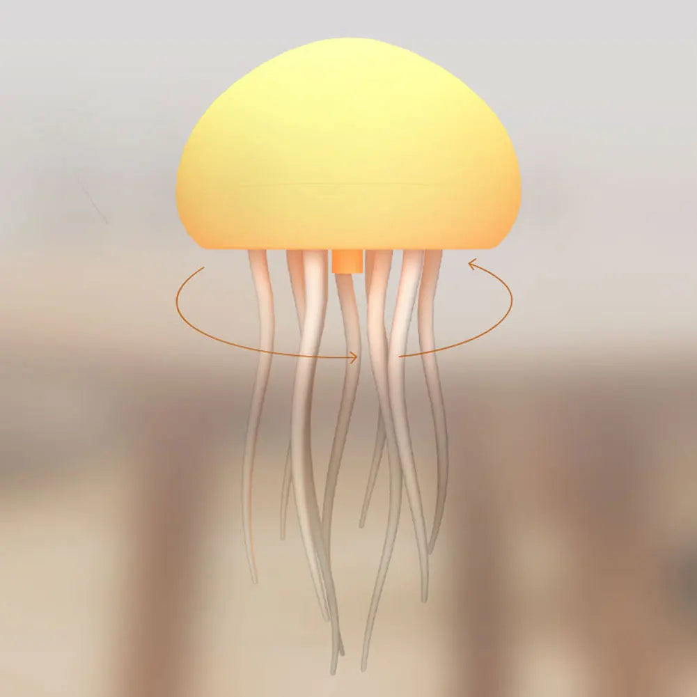 Cartoon Jellyfish Night Light RGB Gradient Cute Jellyfish Bedside Lamp Voice Control Type-C Charging LED Night Lamp