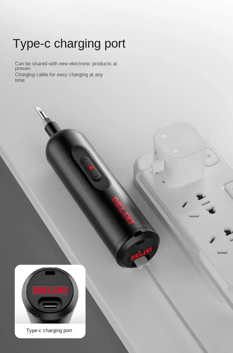 Xiaomi DELIXI Electric Screwdriver Cordless Rechargeable Screw Driver Set Power Multi-function Disassembly Torque Repair Tools