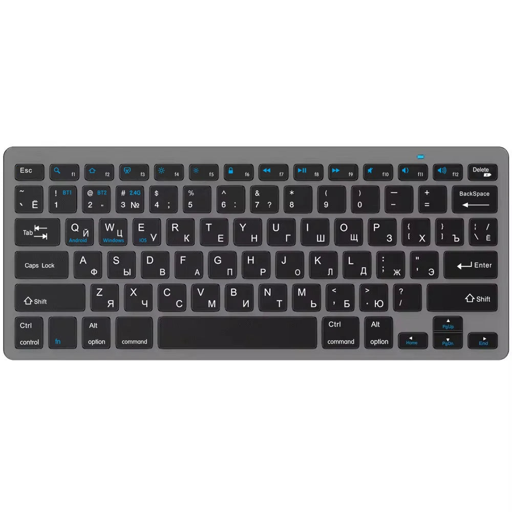 Russian English Layout Wireless Keyboard Bluetooth & 2.4G Dual Mode Keyboard Slim and Compact Ergonomic for Windows ios Android