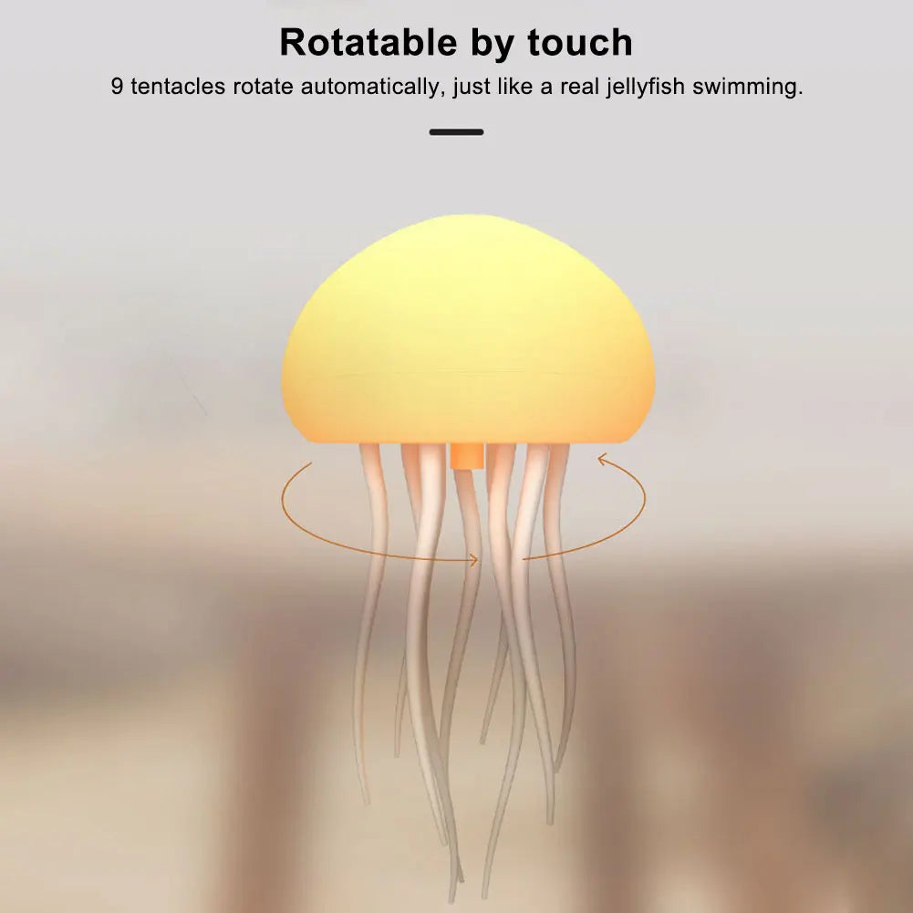 The jellyfish Atmosphere Light With Warm Light And Full -color Gradient Jellyfish Two modes 9 Can Automatically Rotate Tentacles