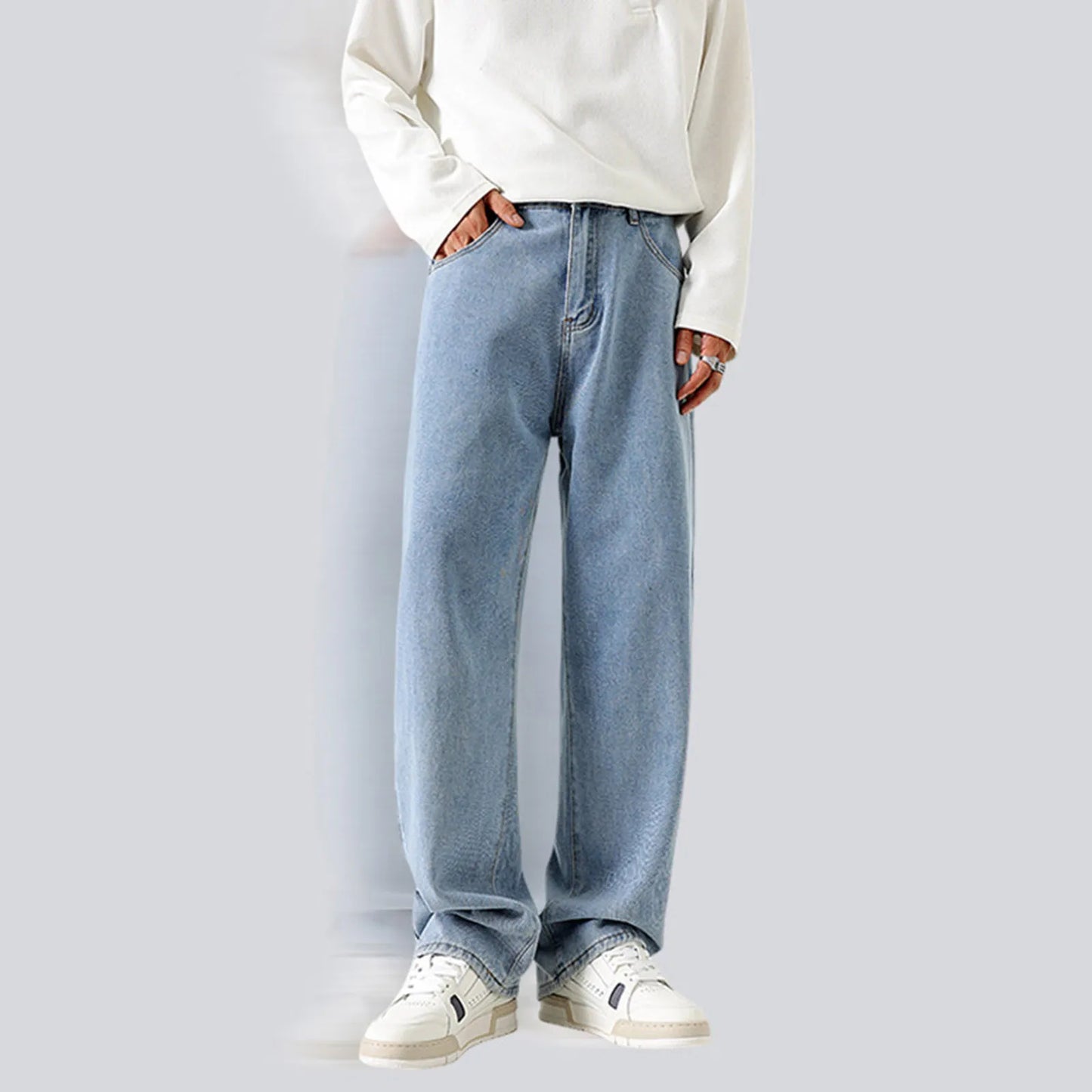 Y2k Big Boy Jeans For Men Streetwear Baggy Jeans Men'S Fashion Casual Loose Straight Wide-Leg Business Trousers Mens Clothing