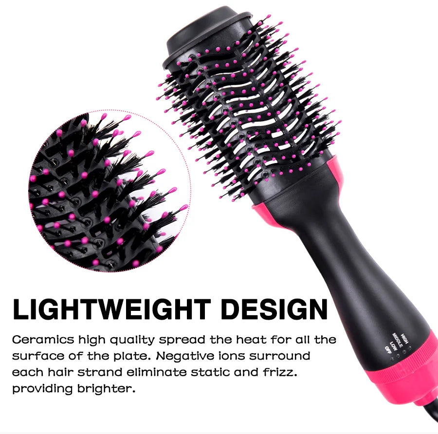 Hair Dryer Brushes For Women Blow Drying Travel Hair Dryer Straightener Curler Massager One Step Volumizer Hot-Air Hair Brushes