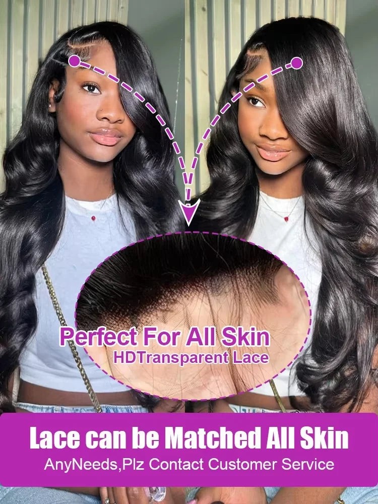 250Density 38 inch 13x6 hd lace front wig human hair Body Wave lace front human hair wig 13x4 Brazilian glueless wigs human hair