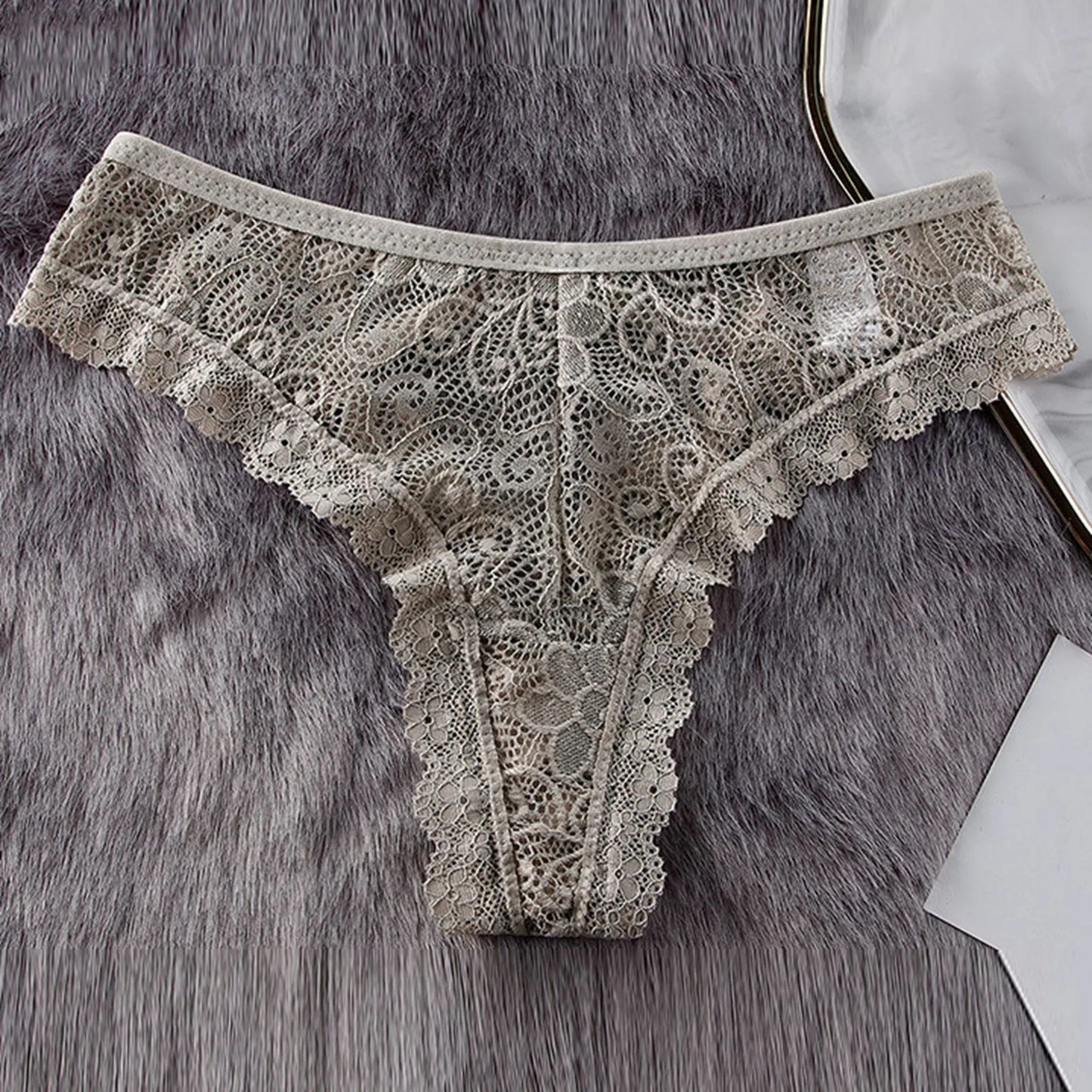 Bra Underwear Set Cotton Women's Sexy Lace Panties Women's Low Waist Fashionable Breathable Crotch Postpartum Mesh Underwear