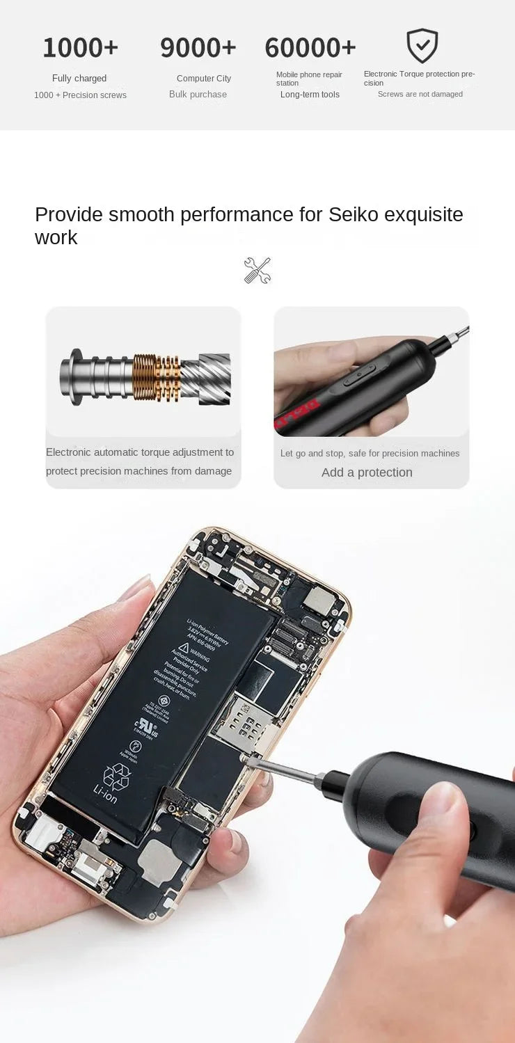 Xiaomi DELIXI Electric Screwdriver Cordless Rechargeable Screw Driver Set Power Multi-function Disassembly Torque Repair Tools